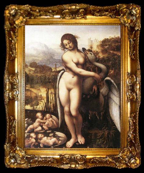 framed  Cesare da Sesto Leda and the Swan, ta009-2